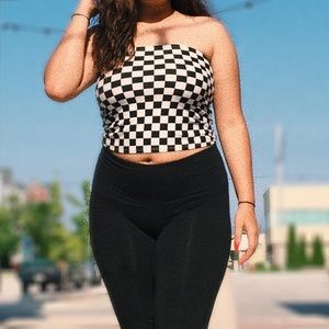 Checkerboard tube top